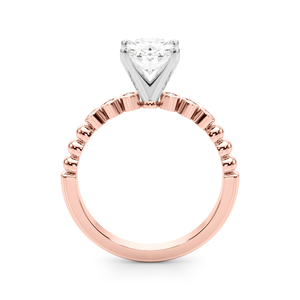 Timeless Beaded Bezel Set Engagement Ring Round Diamond Engagement Ring in 10K/14K gold and platinum with certified lab-grown or natural diamonds