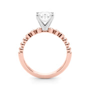 Timeless Beaded Bezel Set Engagement Ring Round Diamond Engagement Ring in 10K/14K gold and platinum with certified lab-grown or natural diamonds