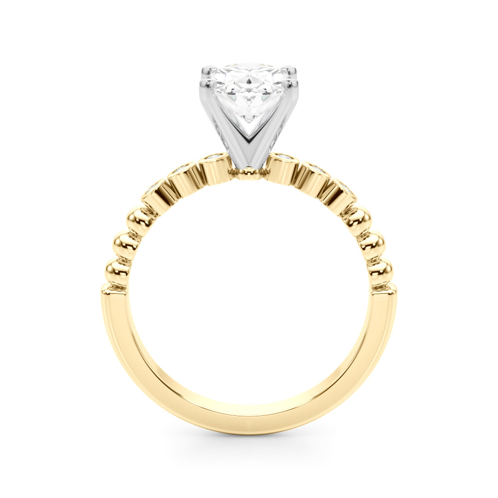 Timeless Beaded Bezel Set Engagement Ring Round Diamond Engagement Ring in 10K/14K gold and platinum with certified lab-grown or natural diamonds