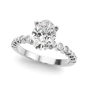 Timeless Beaded Bezel Set Engagement Ring Round Diamond Engagement Ring in 10K/14K gold and platinum with certified lab-grown or natural diamonds