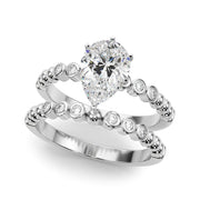 Timeless Beaded Bezel Set Engagement Ring Round Diamond Engagement Ring in 10K/14K gold and platinum with certified lab-grown or natural diamonds