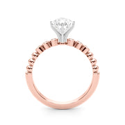 Timeless Beaded Bezel Set Engagement Ring Round Diamond Engagement Ring in 10K/14K gold and platinum with certified lab-grown or natural diamonds