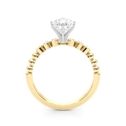 Timeless Beaded Bezel Set Engagement Ring Round Diamond Engagement Ring in 10K/14K gold and platinum with certified lab-grown or natural diamonds