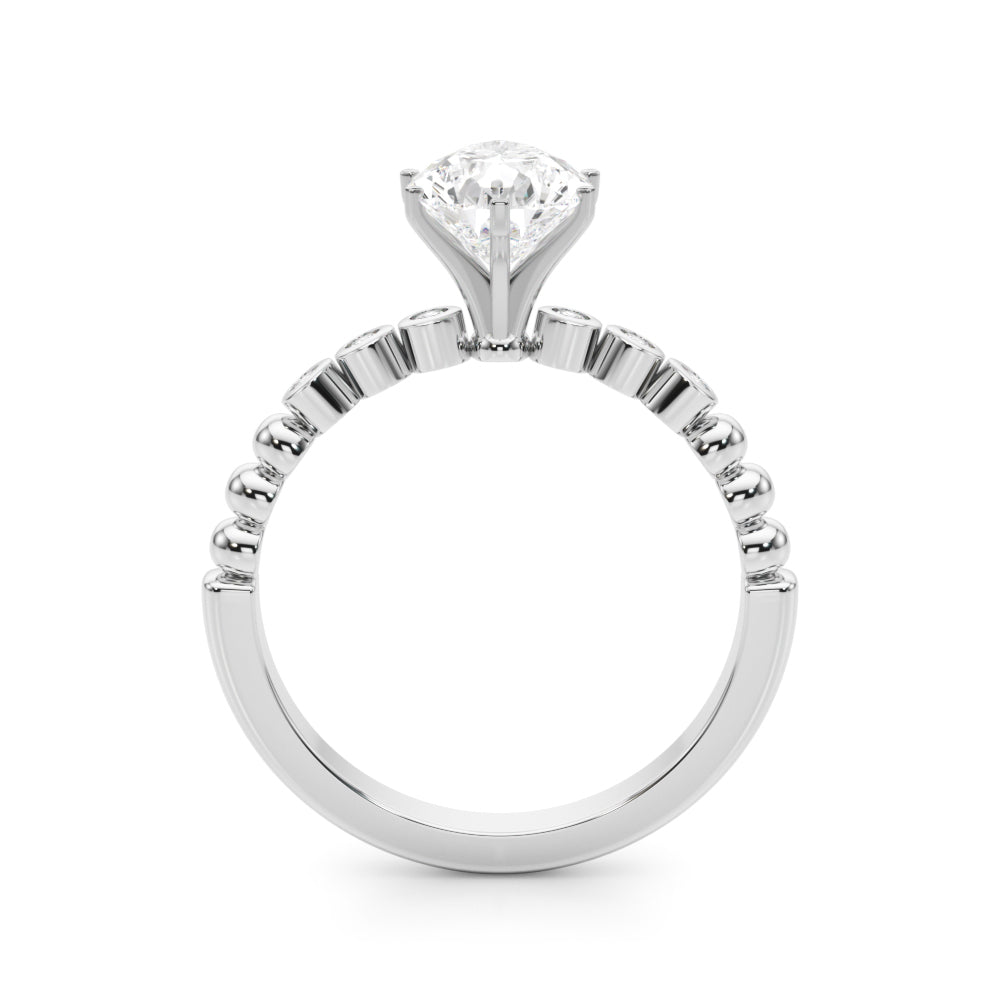Timeless Beaded Bezel Set Engagement Ring Round Diamond Engagement Ring in 10K/14K gold and platinum with certified lab-grown or natural diamonds