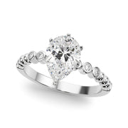 Timeless Beaded Bezel Set Engagement Ring Round Diamond Engagement Ring in 10K/14K gold and platinum with certified lab-grown or natural diamonds