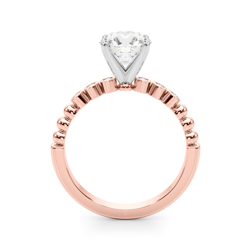 Timeless Beaded Bezel Set Engagement Ring Round Diamond Engagement Ring in 10K/14K gold and platinum with certified lab-grown or natural diamonds