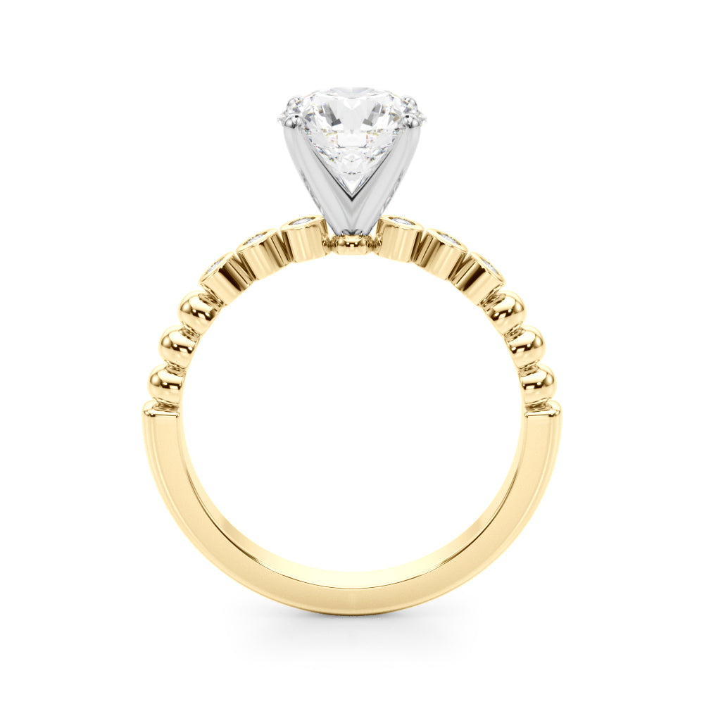 Timeless Beaded Bezel Set Engagement Ring Round Diamond Engagement Ring in 10K/14K gold and platinum with certified lab-grown or natural diamonds