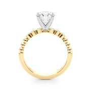 Timeless Beaded Bezel Set Engagement Ring Round Diamond Engagement Ring in 10K/14K gold and platinum with certified lab-grown or natural diamonds