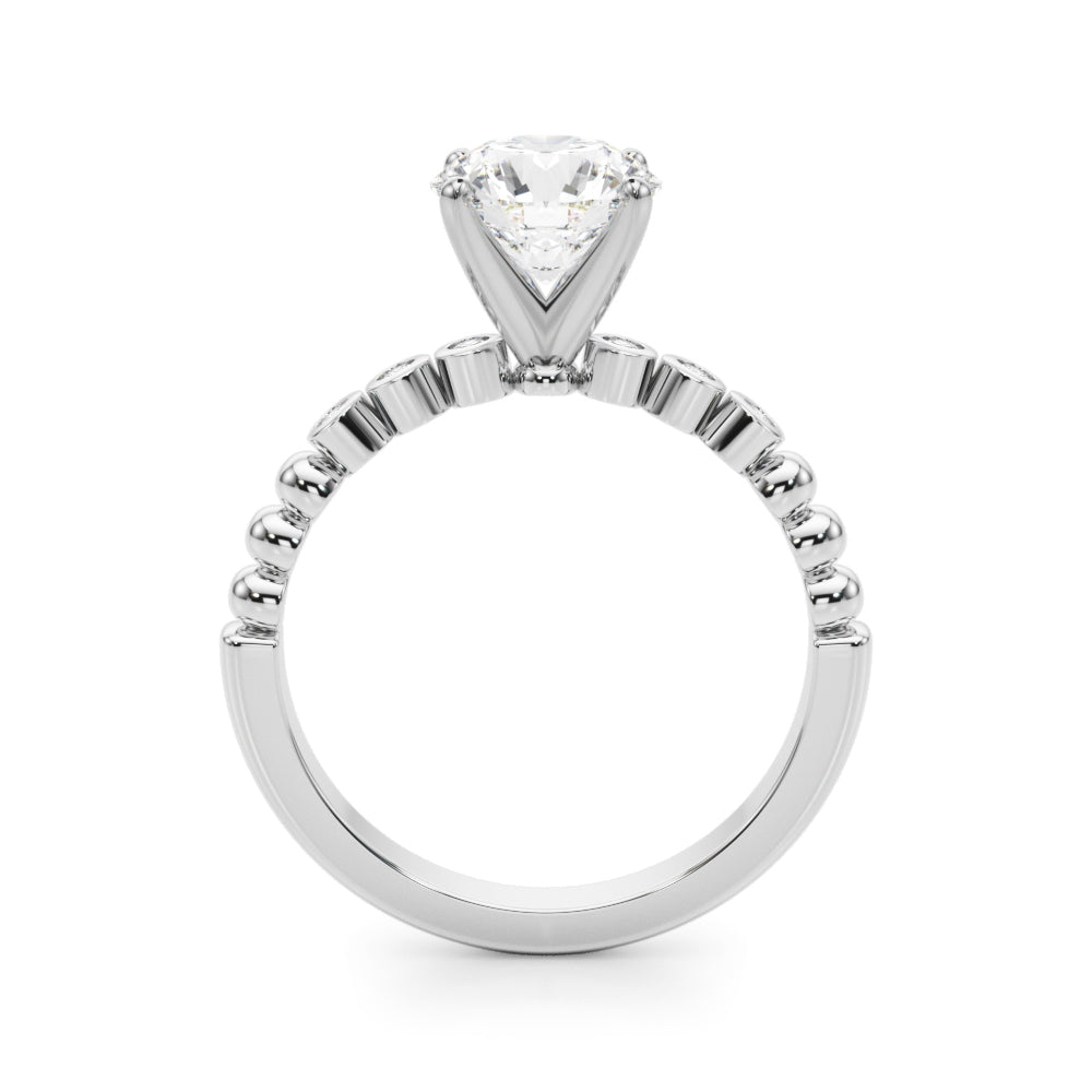 Timeless Beaded Bezel Set Engagement Ring Round Diamond Engagement Ring in 10K/14K gold and platinum with certified lab-grown or natural diamonds