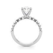 Timeless Beaded Bezel Set Engagement Ring Round Diamond Engagement Ring in 10K/14K gold and platinum with certified lab-grown or natural diamonds