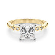 Timeless Beaded Bezel Set Engagement Ring Round Diamond Engagement Ring in 10K/14K gold and platinum with certified lab-grown or natural diamonds