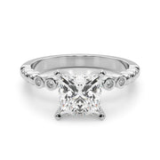 Timeless Beaded Bezel Set Engagement Ring Round Diamond Engagement Ring in 10K/14K gold and platinum with certified lab-grown or natural diamonds