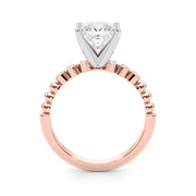 Timeless Beaded Bezel Set Engagement Ring Round Diamond Engagement Ring in 10K/14K gold and platinum with certified lab-grown or natural diamonds