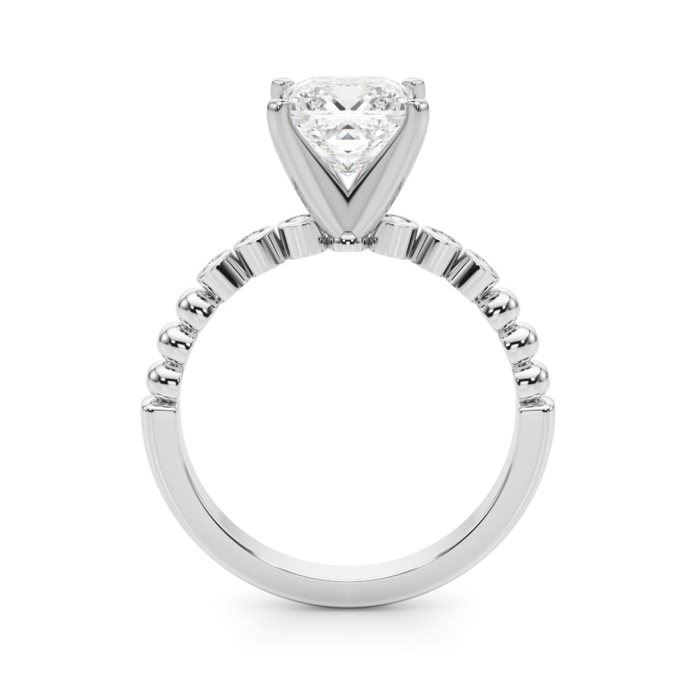 Timeless Beaded Bezel Set Engagement Ring Round Diamond Engagement Ring in 10K/14K gold and platinum with certified lab-grown or natural diamonds