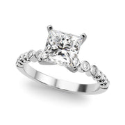 Timeless Beaded Bezel Set Engagement Ring Round Diamond Engagement Ring in 10K/14K gold and platinum with certified lab-grown or natural diamonds