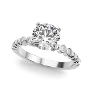 Timeless Beaded Bezel Set Engagement Ring Round Diamond Engagement Ring in 10K/14K gold and platinum with certified lab-grown or natural diamonds