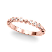 Beaded & Bezel Set Half Eternity Ring in Gold & Platinum