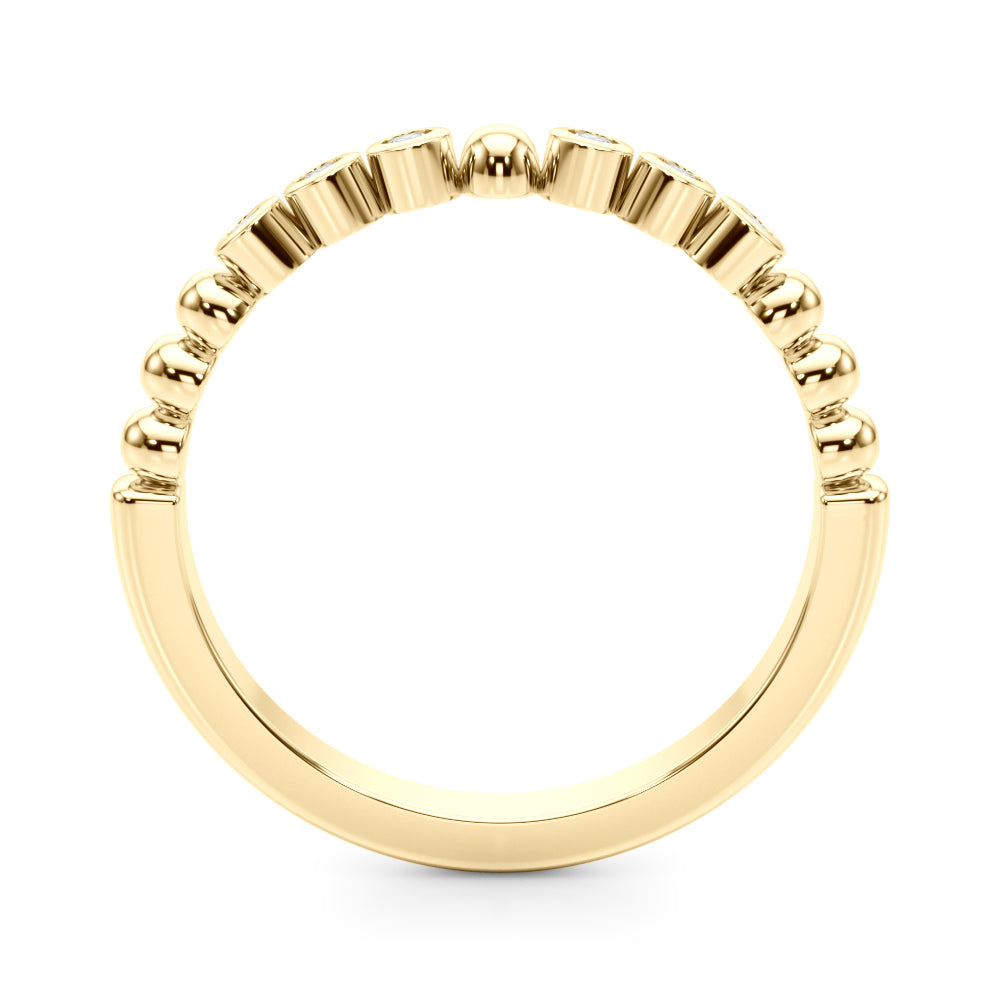 Beaded & Bezel Set Half Eternity Ring in Gold & Platinum