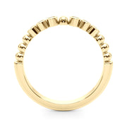 Beaded & Bezel Set Half Eternity Ring in Gold & Platinum