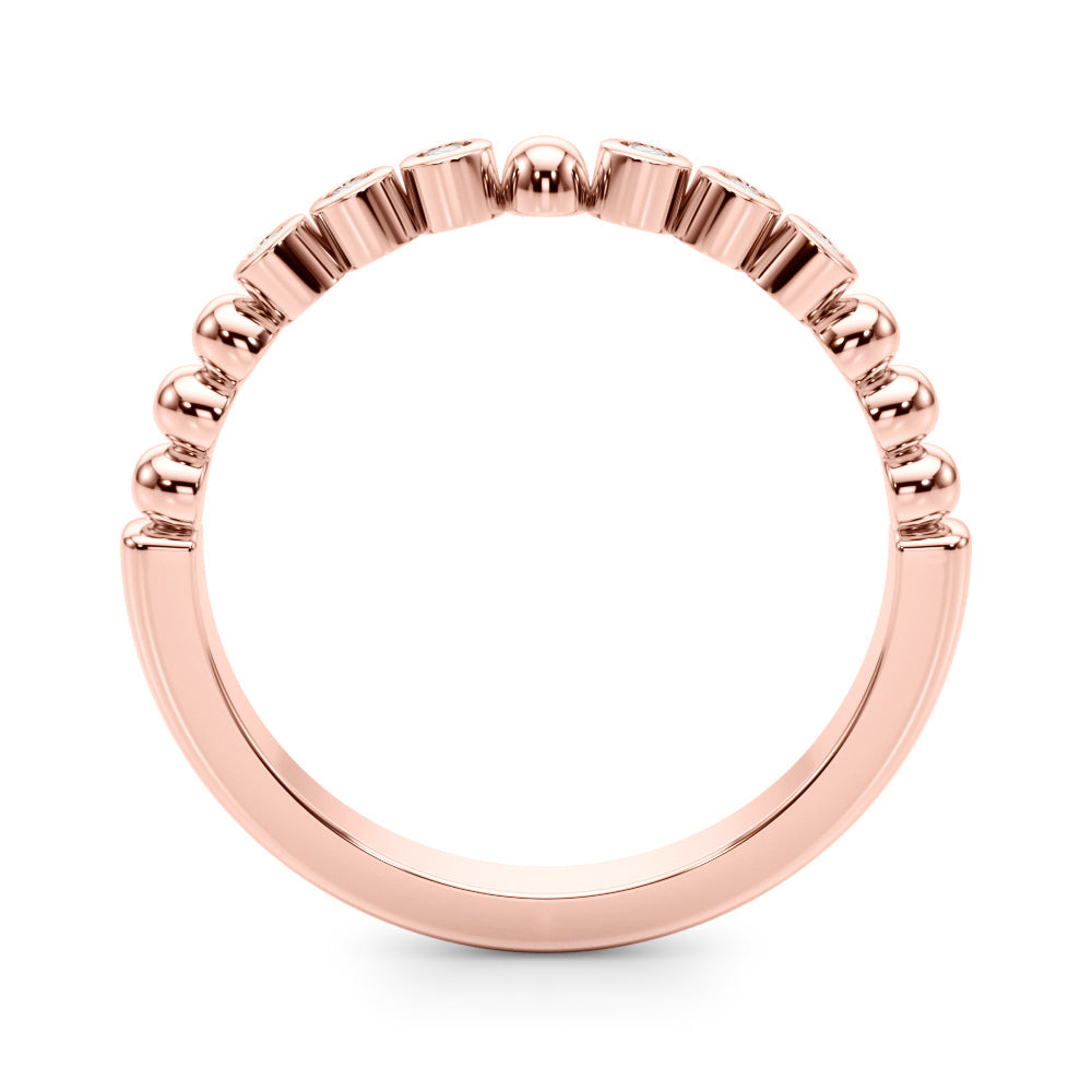 Beaded & Bezel Set Half Eternity Ring in Gold & Platinum