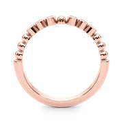 Beaded & Bezel Set Half Eternity Ring in Gold & Platinum