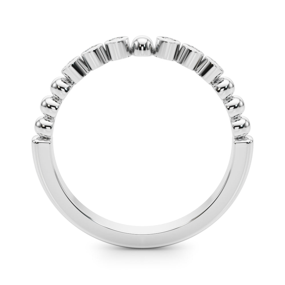 Beaded & Bezel Set Half Eternity Ring in Gold & Platinum