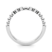 Beaded & Bezel Set Half Eternity Ring in Gold & Platinum