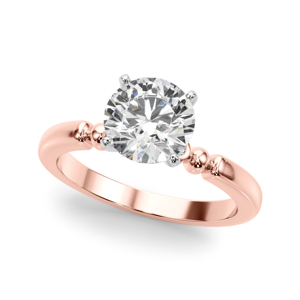 Elegant Beaded Bezel Set Engagement Ring Round Diamond Engagement Ring in 10K/14K gold and platinum with certified lab-grown or natural diamonds