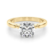 Elegant Beaded Bezel Set Engagement Ring Round Diamond Engagement Ring in 10K/14K gold and platinum with certified lab-grown or natural diamonds