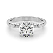 Elegant Beaded Bezel Set Engagement Ring Round Diamond Engagement Ring in 10K/14K gold and platinum with certified lab-grown or natural diamonds