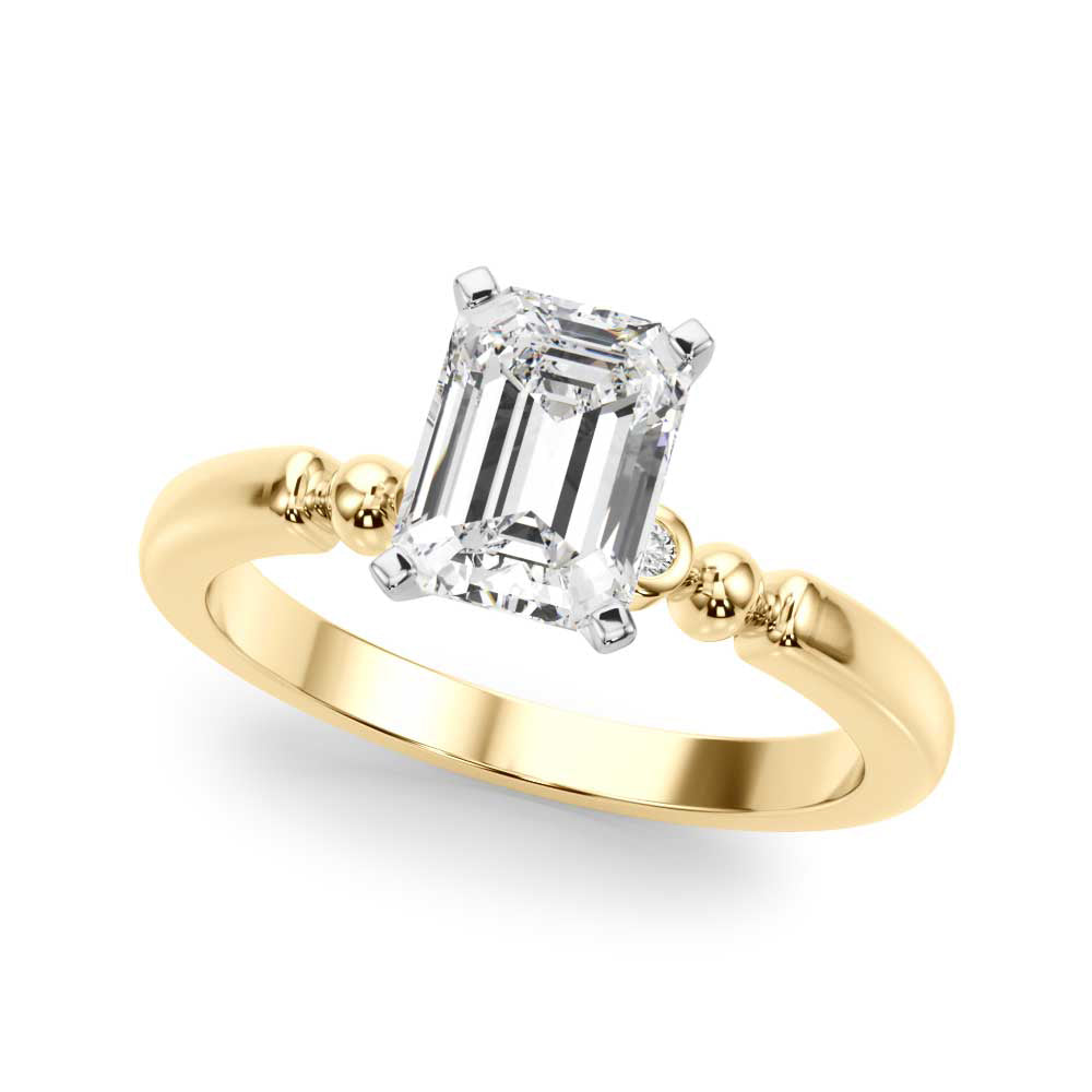 Elegant Beaded Bezel Set Engagement Ring Round Diamond Engagement Ring in 10K/14K gold and platinum with certified lab-grown or natural diamonds