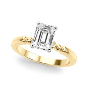 Elegant Beaded Bezel Set Engagement Ring Round Diamond Engagement Ring in 10K/14K gold and platinum with certified lab-grown or natural diamonds