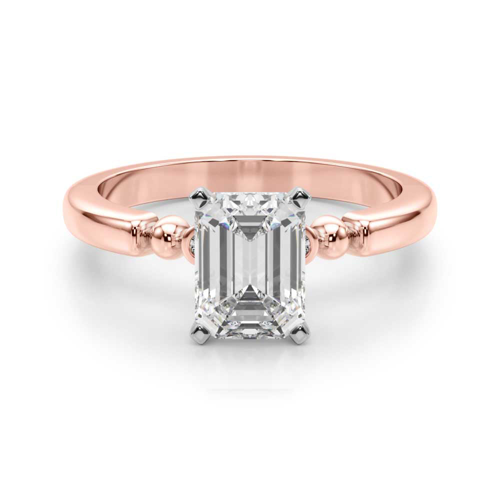 Elegant Beaded Bezel Set Engagement Ring Round Diamond Engagement Ring in 10K/14K gold and platinum with certified lab-grown or natural diamonds