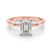 Elegant Beaded Bezel Set Engagement Ring Round Diamond Engagement Ring in 10K/14K gold and platinum with certified lab-grown or natural diamonds