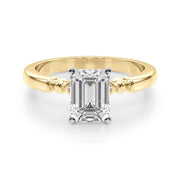 Elegant Beaded Bezel Set Engagement Ring Round Diamond Engagement Ring in 10K/14K gold and platinum with certified lab-grown or natural diamonds