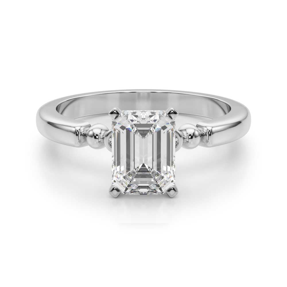 Elegant Beaded Bezel Set Engagement Ring Round Diamond Engagement Ring in 10K/14K gold and platinum with certified lab-grown or natural diamonds