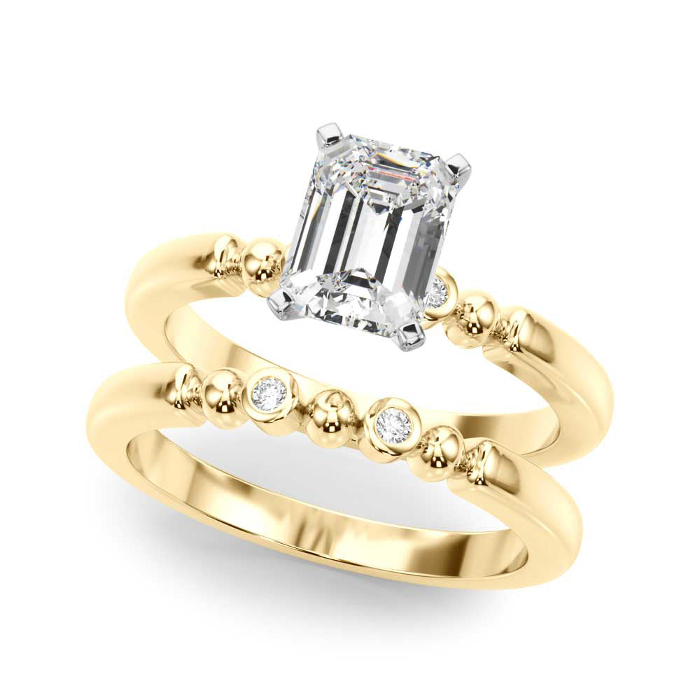 Elegant Beaded Bezel Set Engagement Ring Round Diamond Engagement Ring in 10K/14K gold and platinum with certified lab-grown or natural diamonds