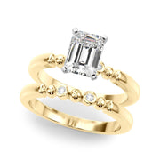 Elegant Beaded Bezel Set Engagement Ring Round Diamond Engagement Ring in 10K/14K gold and platinum with certified lab-grown or natural diamonds