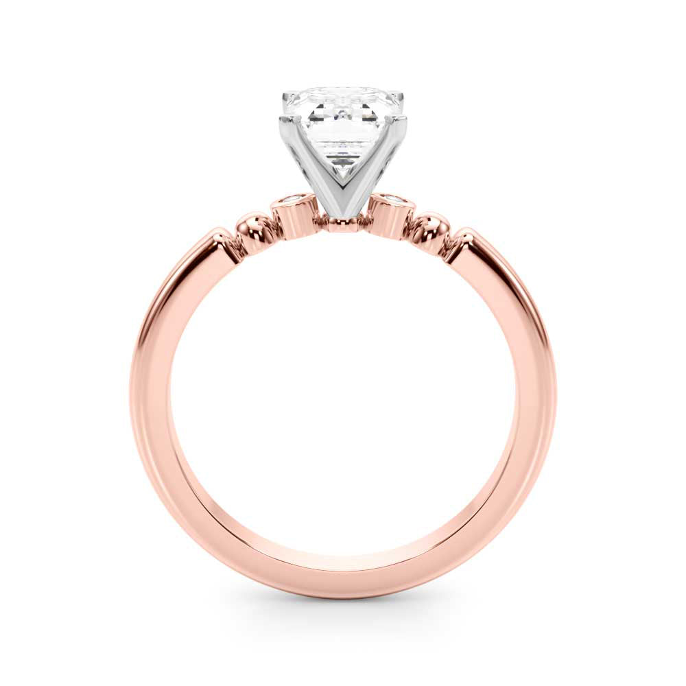 Elegant Beaded Bezel Set Engagement Ring Round Diamond Engagement Ring in 10K/14K gold and platinum with certified lab-grown or natural diamonds