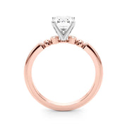 Elegant Beaded Bezel Set Engagement Ring Round Diamond Engagement Ring in 10K/14K gold and platinum with certified lab-grown or natural diamonds