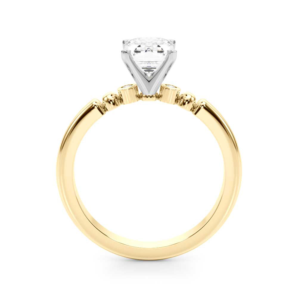 Elegant Beaded Bezel Set Engagement Ring Round Diamond Engagement Ring in 10K/14K gold and platinum with certified lab-grown or natural diamonds