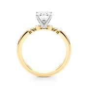 Elegant Beaded Bezel Set Engagement Ring Round Diamond Engagement Ring in 10K/14K gold and platinum with certified lab-grown or natural diamonds