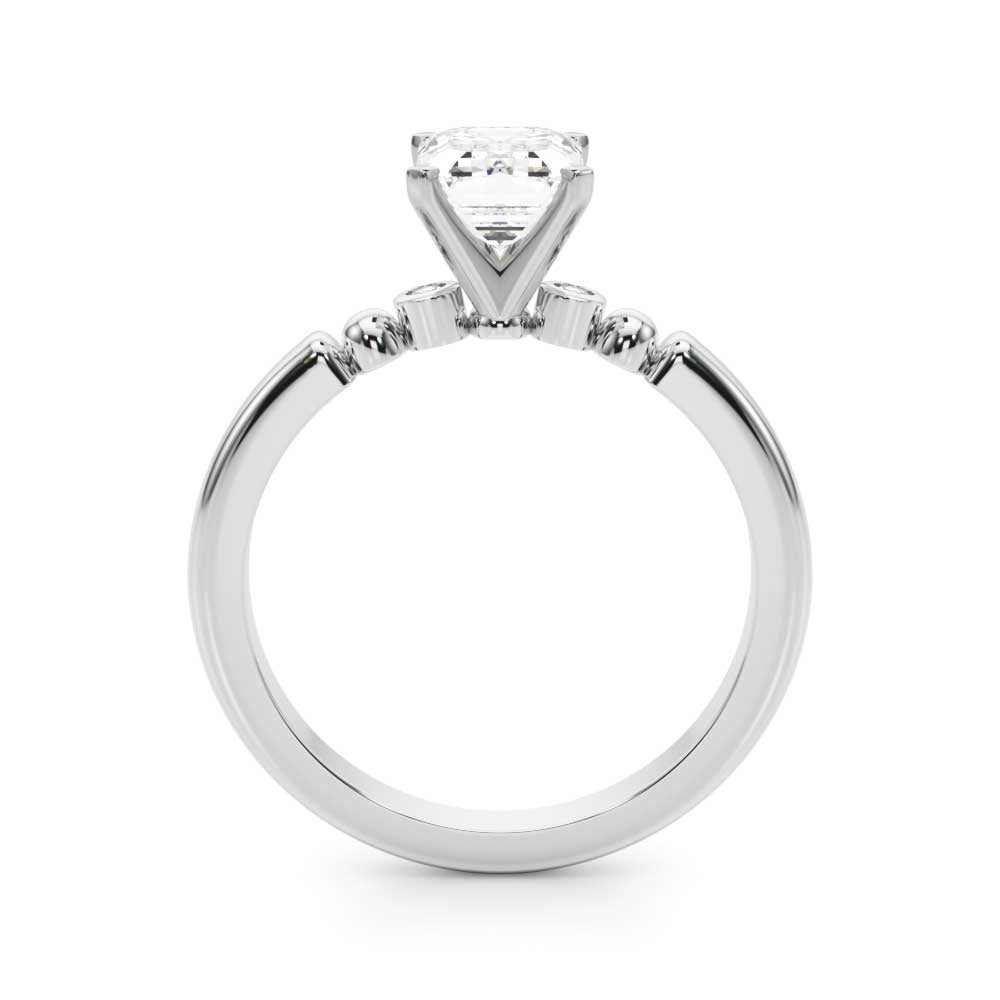 Elegant Beaded Bezel Set Engagement Ring Round Diamond Engagement Ring in 10K/14K gold and platinum with certified lab-grown or natural diamonds