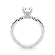 Elegant Beaded Bezel Set Engagement Ring Round Diamond Engagement Ring in 10K/14K gold and platinum with certified lab-grown or natural diamonds
