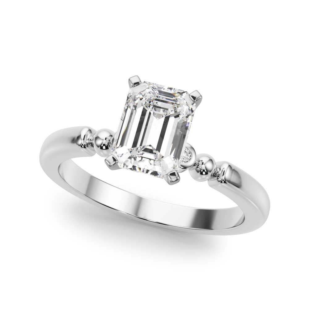 Elegant Beaded Bezel Set Engagement Ring Round Diamond Engagement Ring in 10K/14K gold and platinum with certified lab-grown or natural diamonds