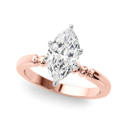 Elegant Beaded Bezel Set Engagement Ring Round Diamond Engagement Ring in 10K/14K gold and platinum with certified lab-grown or natural diamonds