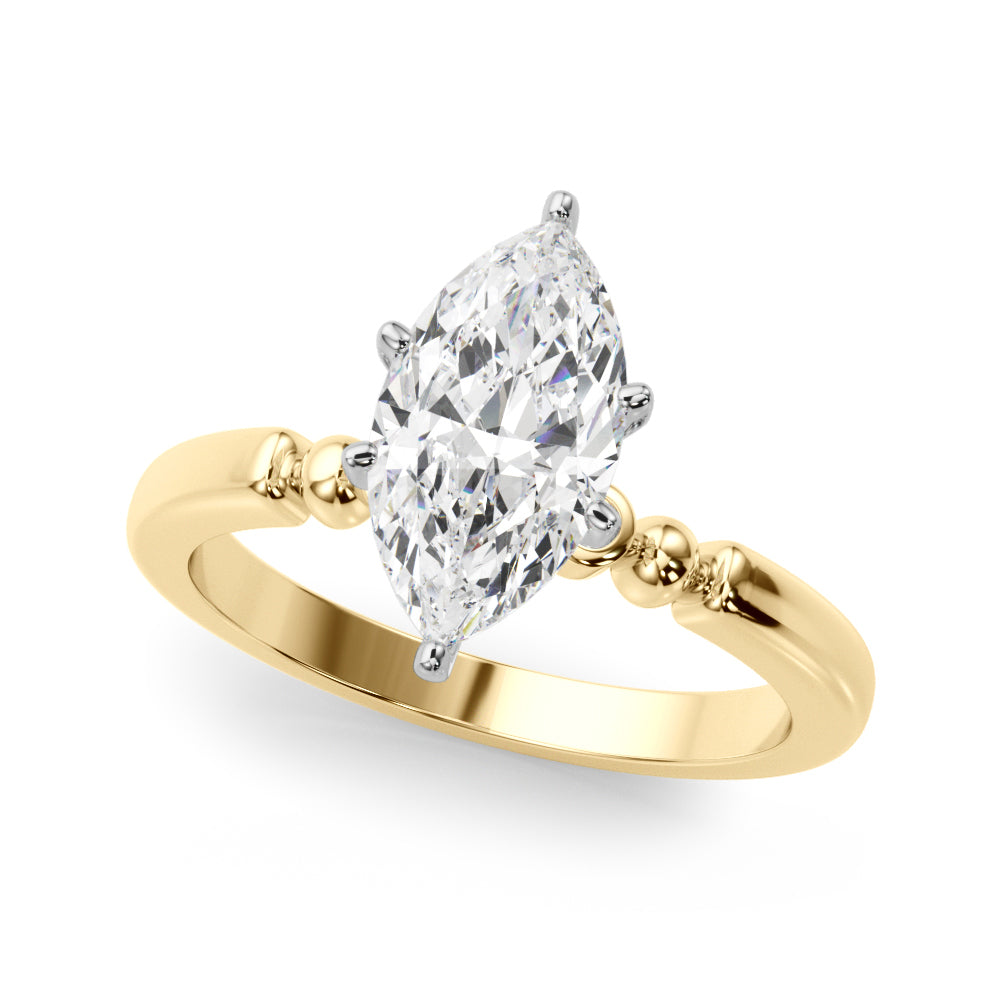 Elegant Beaded Bezel Set Engagement Ring Round Diamond Engagement Ring in 10K/14K gold and platinum with certified lab-grown or natural diamonds