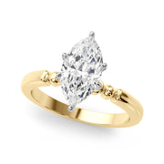 Elegant Beaded Bezel Set Engagement Ring Round Diamond Engagement Ring in 10K/14K gold and platinum with certified lab-grown or natural diamonds