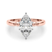 Elegant Beaded Bezel Set Engagement Ring Round Diamond Engagement Ring in 10K/14K gold and platinum with certified lab-grown or natural diamonds