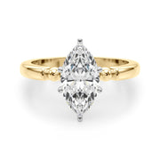 Elegant Beaded Bezel Set Engagement Ring Round Diamond Engagement Ring in 10K/14K gold and platinum with certified lab-grown or natural diamonds